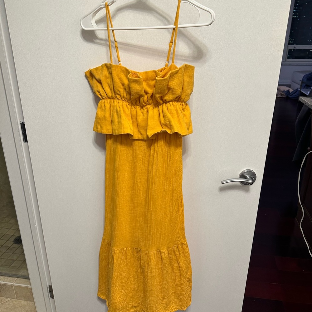 Yellow Ruffled Women's Dress